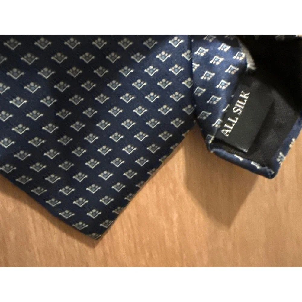 Oscar de la Renta Couture Lot 2pc Navy Blue Black Geometric Medallion